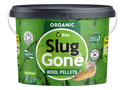 Vitax Slug Gone Wool Pellets, Natural, Organic Barrier To Protect Borders, Pots & Containers From Slugs And Snails, Long Lasting - 10 Litre