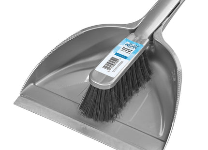 Elliott Dustpan and Brush Set, Durable Plastic Pan with Rubber Lip for easy pick up, Soft Nylon Fibres Ideal for Indoor Cleaning including Carpets
