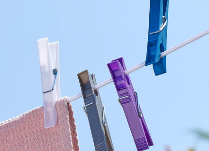 Elliott Plastic Pegs with Metal Spring, Assorted Colours, 36 Pack, Everyday Laundry Essential Pack