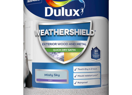Dulux Weather Shield Quick Dry Satin Paint, 750ml - Misty Sky