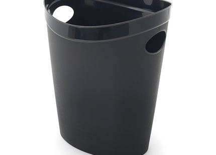 Addis Plastic Waste Paper Bathroom Bedroom Office Trash Bin, Black, 12 Litre