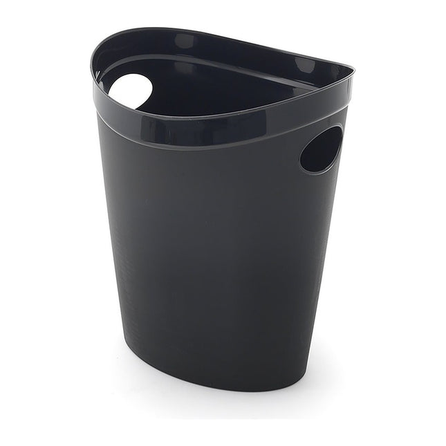 Addis Plastic Waste Paper Bathroom Bedroom Office Trash Bin, Black, 12 Litre
