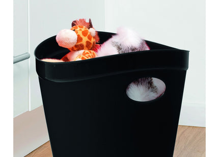 Addis Plastic Waste Paper Bathroom Bedroom Office Trash Bin, Black, 12 Litre