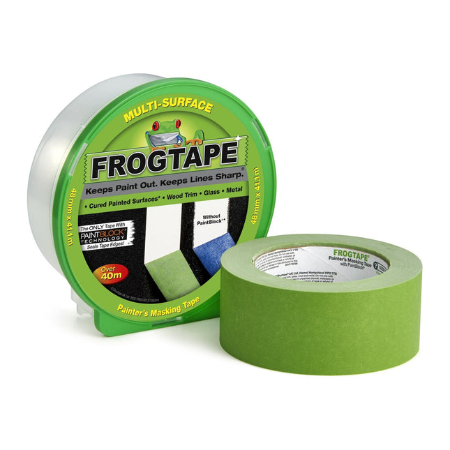 Shurtape Frog Tape Green Multi Surface Painters Masking Tape 48mm x 41.1m. Indoor painting and decorating for sharp lines and no paint bleed