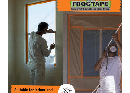 Shurtape Frog Tape Orange Gloss & Satin Painters Masking Tape 24mm x 41.1m, Indoor Painting and Decorating For Sharp Lines and No Paint Bleed