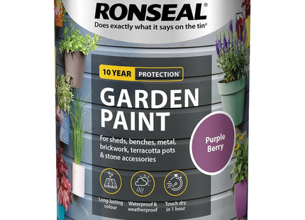 Ronseal Garden Paint Purple Berry, 750ml RSLGPPB750