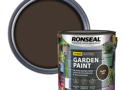 Ronseal Garden Paint English Oak 2.5 Litre RSLGPEO25L