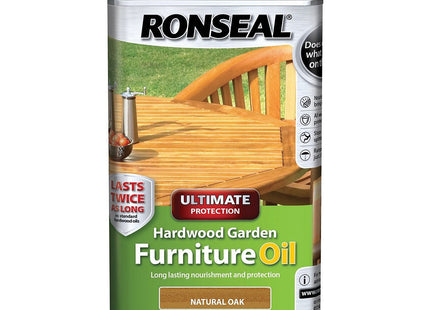 Ronseal 1 Litre Ultimate Protection Hardwood Garden Furniture Oil - Oak UHWGFOO1L