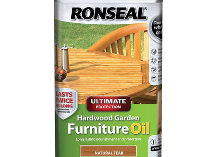 Ronseal 1 Litre Ultimate Protection Hardwood Garden Furniture Oil - Teak UHWGFOT1L