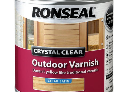 Ronseal 250ml Crystal Outdoor Satin Finish Varnish - clear CCODVS250