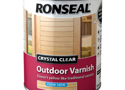 Ronseal 750ml Crystal Outdoor Satin Finish Varnish - clear CCODVS750
