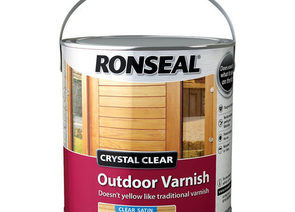 Ronseal 2.5 Litre Crystal Outdoor Satin Finish Varnish - clear CCODVS25L