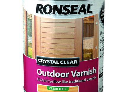 Ronseal 750ml Crystal Outdoor Matt Finish Varnish - clear CCODVM750