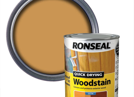Ronseal 750ml Satin Finish Quick Dry Woodstain - Natural Pine QDWSNP750