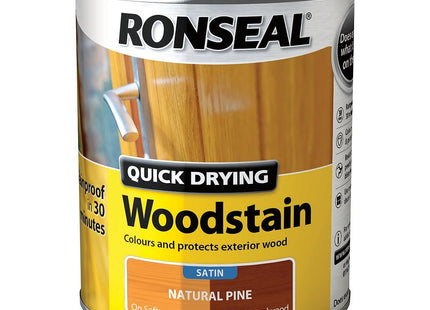 Ronseal 750ml Satin Finish Quick Dry Woodstain - Natural Pine QDWSNP750