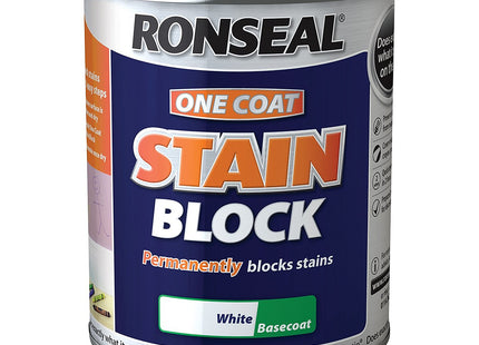 Ronseal 750ml One Finish Stain Block - White OCSBW750