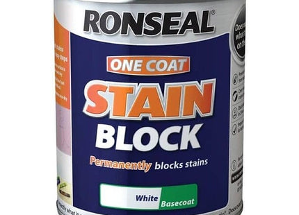 Ronseal 2.5 Litre One Coat Stain Block - White OCSBW25L