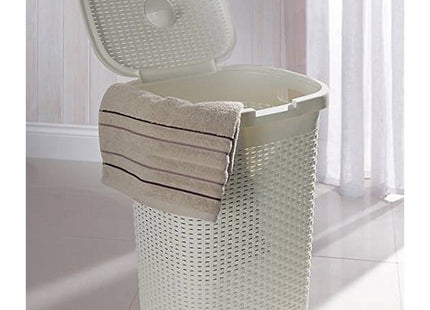 Addis 50 Litre Calico Faux Rattan Hamper, Cream