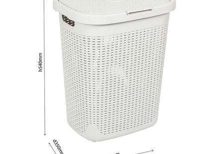 Addis 50 Litre Calico Faux Rattan Hamper, Cream