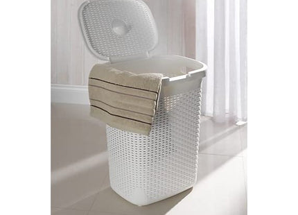 Addis 50 Litre Calico Faux Rattan Hamper, Cream