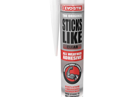 Evo-stik Sticks Like Adhesive Clear - 290ml - All Weather - Extreme Temperature & Movement Resistant