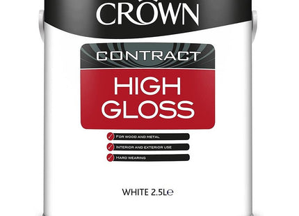 Crown Contract High Gloss Brilliant White - 2.5 Litre