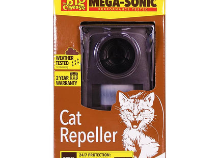 STV The Big Cheese Mega-Sonic Cat Repeller (Ultrasonic, Motion-Activated, Weather Tested, Humane) Clear, Green STV606