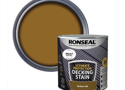 Ronseal Ultimate Decking Stain 2.5 Litre Medium Oak [39114]