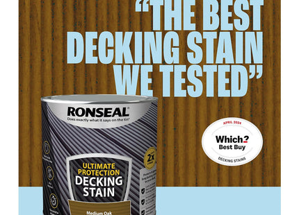 Ronseal Ultimate Decking Stain 2.5 Litre Medium Oak [39114]