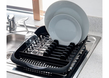 Addis Plate Dish Draining Rack, Soft Black, 33 x 39.5 x 6 cm 516468