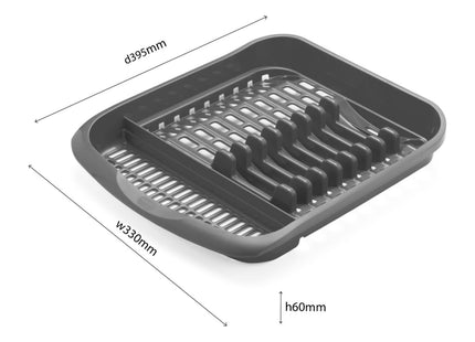 Addis Plate Dish Draining Rack, Soft Black, 33 x 39.5 x 6 cm 516468