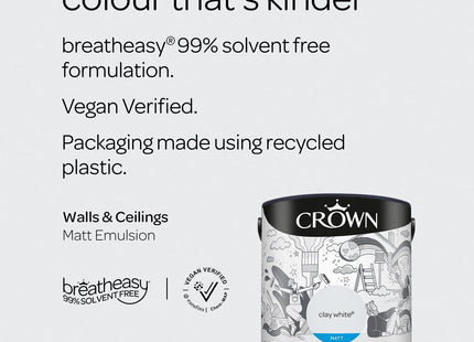 Crown Retail Core Emulsion Matt Clay White 2.5 Litre