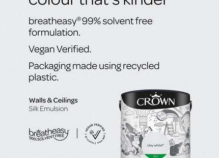 Crown Retail Core Emulsion Silk Clay White 2.5 Litre