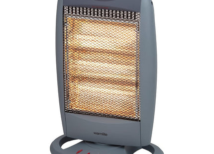 Warmlite 3 Bar Halogen Heater with Carry Handle, Safety Tip-Over Switch, 1200W, Grey WL42005