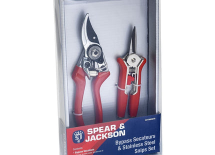 Spear & Jackson Bypass Secateurs and Floral Snips Set (Twin Set) CUTTINGSET6