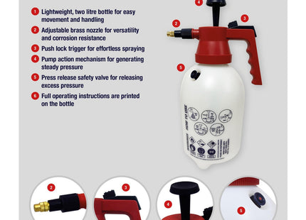 Spear & Jackson 2LPAPS 2 Litre Pump Action Pressure Sprayer
