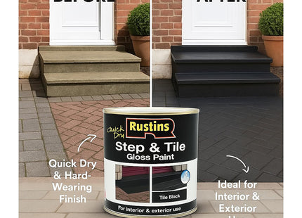 Rustins Quick Dry Step & Tile Paint Black 500ml
