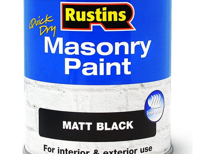 Rustins Masonry Paint Matt Black 500ml