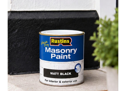 Rustins Masonry Paint Matt Black 500ml