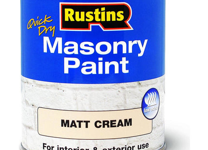 Rustins Masonry Paint Matt Cream 250ml
