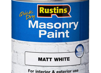 Rustins Masonry Paint Matt White 250ml