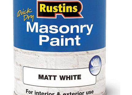 Rustins Masonry Paint, White, 500ml