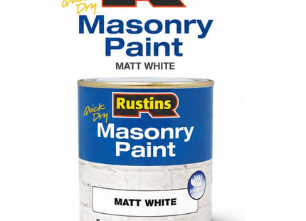 Rustins Masonry Paint, White, 500ml
