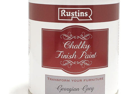 Rustins Chalky Finish Furniture Paint Matte Vintage Chalk Paint for Wood & Cabinets Quick Dry, High Coverage 500ml Georgian Grey