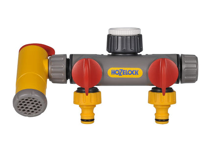 Hozelock Multi-Tap Connector 3-Way Flowmax Watering: Create 3 Circuits on a Single Tap, 1 Convenient Flowmax Filling Outlet [2250 0000]