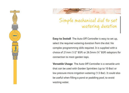Hozelock Compatible with � 21mm (1/2"), � 26.5mm (3/4") or � 33.3mm (1") Water Taps, Watering Duration 5 to 120 Min, Easy Connection [2210]