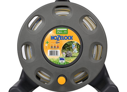 Hozelock Compact Hose Reel 25m (� 12.5 mm): Integrated Handle, Supplied with 25m of Multi-purpose Hose, Capacity 30m [2412P0275]