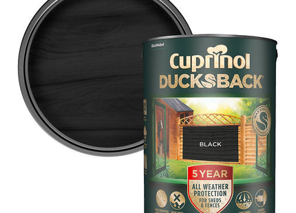 Cuprinol Ducksback 5 Year Shed and Fence Paint - Black 5 Litre