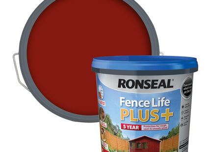 Ronseal 5 Litre Fence Life Plus Paint - Red Cedar RSLFLPPRC5L