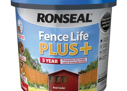 Ronseal 5 Litre Fence Life Plus Paint - Red Cedar RSLFLPPRC5L